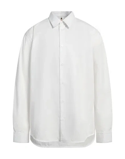 Oamc Man Shirt White Size M Polyester, Cotton, Silk
