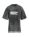 Oamc Man T-shirt Black Size L Organic Cotton In Blue