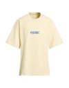 Oamc Man T-shirt Pastel Yellow Size L Organic Cotton, Elastane In Yellow