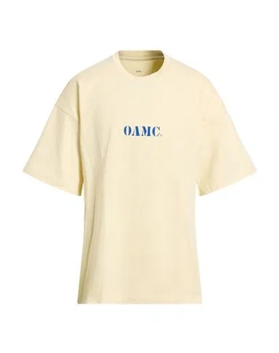 Oamc Man T-shirt Pastel Yellow Size L Organic Cotton, Elastane