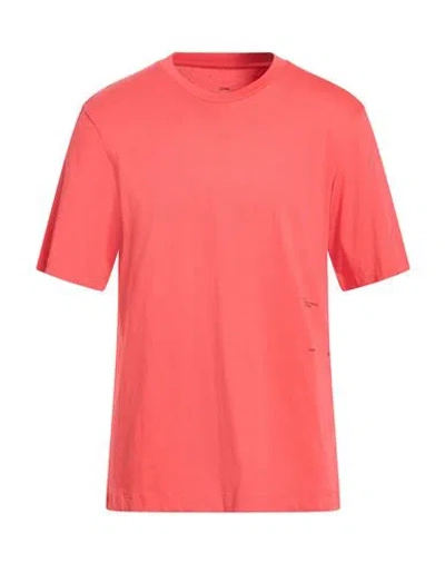 Oamc Man T-shirt Coral Size S Organic Cotton, Elastane In Orange