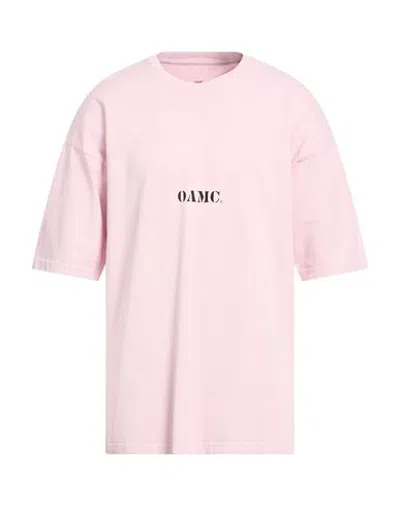 Oamc Man T-shirt Light Pink Size S Cotton, Elastane