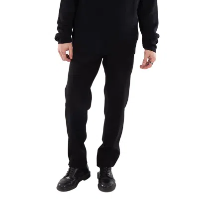 Oamc Men's Black Contrast-stitching Straight-leg Trousers