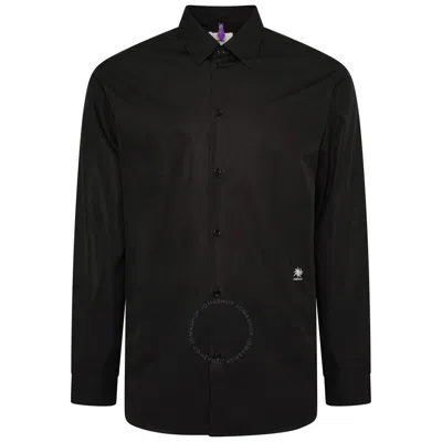 OAMC OAMC MEN'S BLACK EMBROIDERED-LOGO LONG-SLEEVE SHIRT