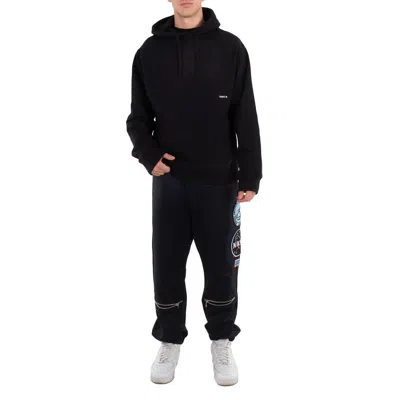 Oamc Men's Black Graphic-print Organic Cotton Hoodie