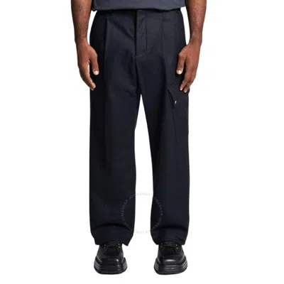 Oamc Men's Navy Combine Straight-leg Cropped Trousers In Blue
