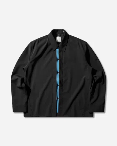 Oamc Men S Double Opening Wool Shirt In Black