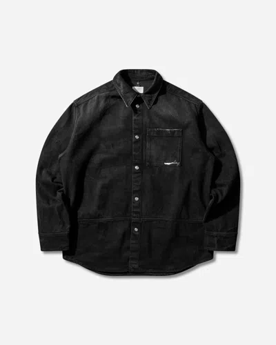 Oamc Men S Dyed Denim Shirt In Black