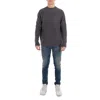 Oamc Men's Stone Grey Logo-print Wool Jumper In Gray