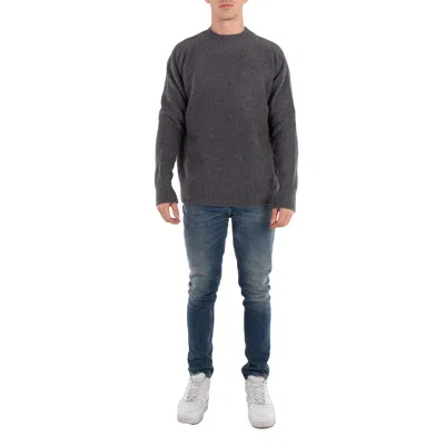 Oamc Men's Stone Grey Logo-print Wool Jumper In Gray