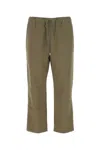 Oamc Wool Pant With Elastic Waist And Straight Leg In Green