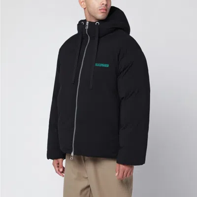 Oamc Mini Peacemaker Puffer Jacket With Logo Embroidery In Black