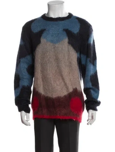 Pre-owned Oamc Mohair Printed Pullover In Blue