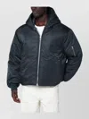 Oamc Nylon Bomber Jacket With Hood And Pockets In Gray