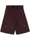 Oamc Organic Cotton Drawstring Shorts In Red