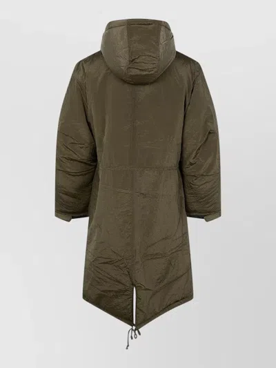 Oamc Padded M65 Hooded Parka Long Cut In Green