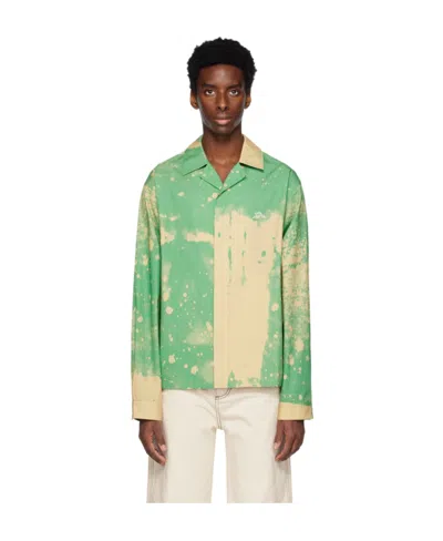 Oamc Paint-print Shirt Jacket In 324 Green