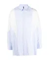 Oamc Panelled Striped Organic Cotton Shirt In White
