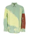 Oamc All-over Print Button-up Shirt In Green