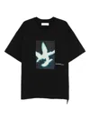 Oamc Peacemaker Bird-print Cotton T-shirt In Black