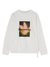 Oamc Peacemaker Bird-print Crew-neck Sweatshirt In White
