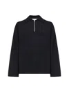 Oamc Peacemaker Black Cotton Knit Half-zip Polo Shirt In Multi