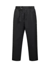 Oamc Peacemaker Black Wool Blend Lightweight Canvas Regs Trousers In Black
