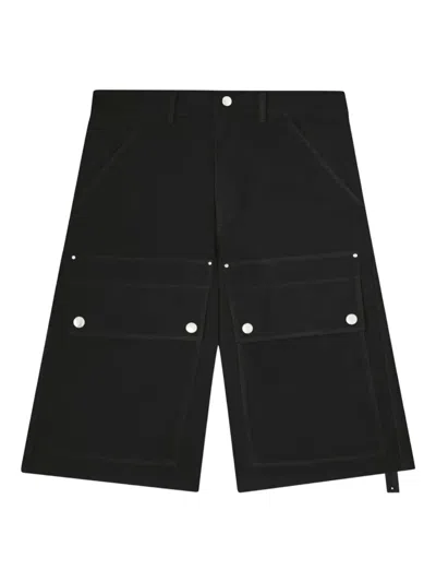Oamc Peacemaker Cotton Cargo Shorts In Black