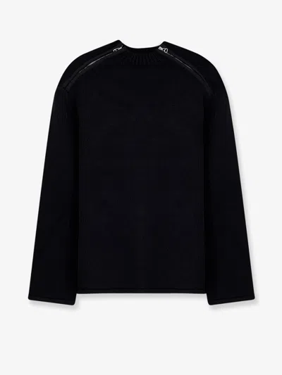 Oamc Peacemaker Cotton Sweater In Black