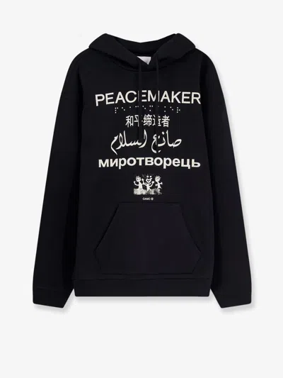 Oamc Peacemaker Cotton Sweatshirt In Black