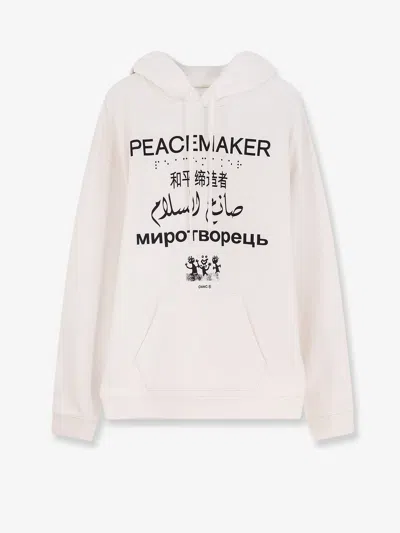 Oamc Peacemaker Cotton Sweatshirt In White