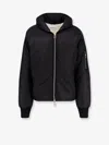 Oamc Peacemaker Cropped Hood Nyln Bomber With Padding In Black