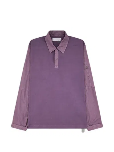 Oamc Peacemaker Flight Polo Sweater In Purple