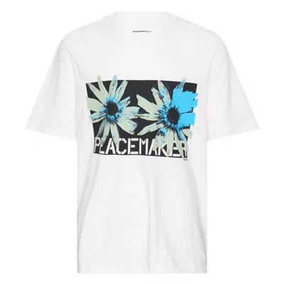 Oamc Peacemaker Flower Print Regular Tee In White