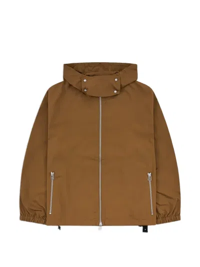 Oamc Peacemaker Hooded Coat In Brown