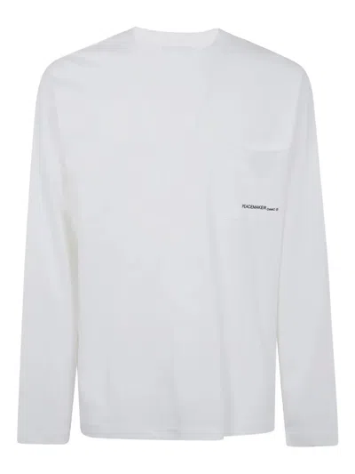 Oamc Peacemaker Lighter Long Sleeves Pocket Tee In White