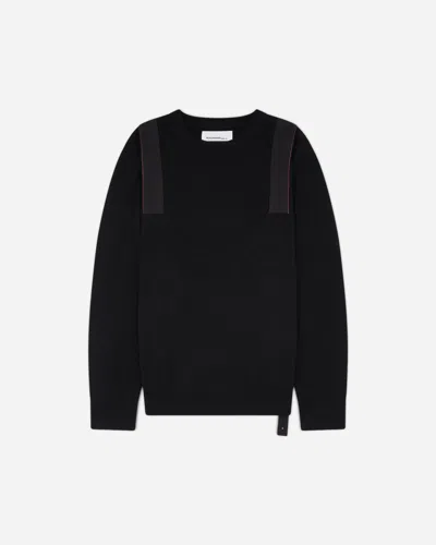 Oamc Peacemaker Men S Applied Tape Knit Sweater In Black