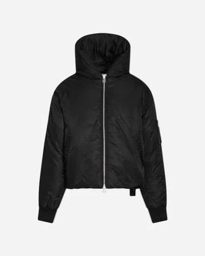 Oamc Peacemaker Men S Cropped Hood Bomber Jacket In Black