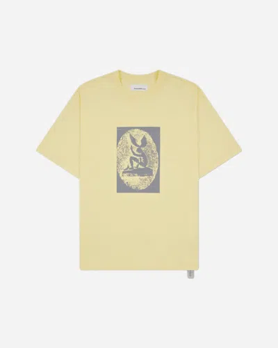Oamc Peacemaker Men S Dynamo Print Loose Fit T-shirt Light In Yellow