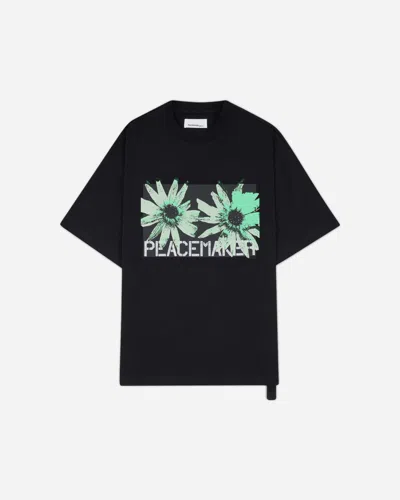 Oamc Peacemaker Men S Flower Print Regular Fit T-shirt In Black