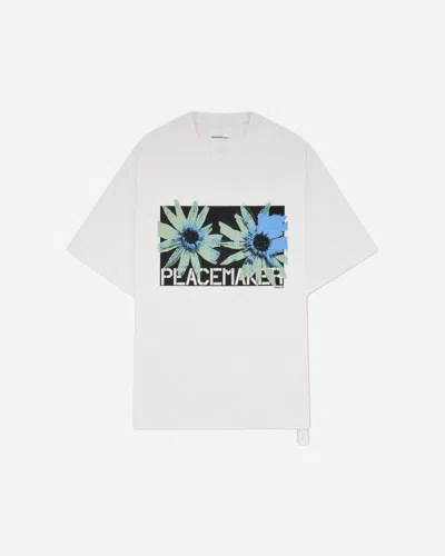Oamc Peacemaker Men S Flower Print Regular Fit T-shirt In White
