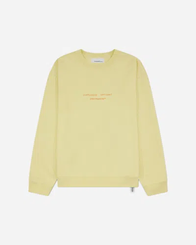 Oamc Peacemaker Men S Landart 02 Print Loose Fit Crewneck Sweatshirt Light In Yellow