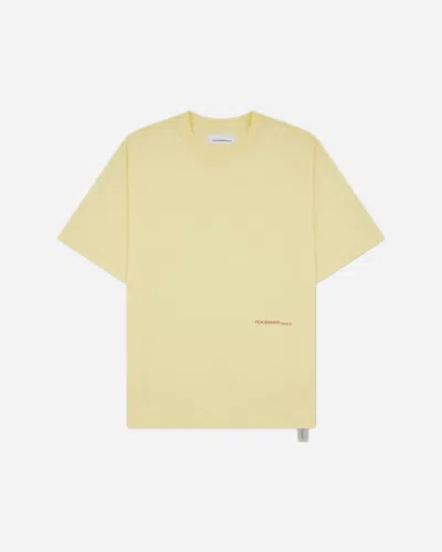 Oamc Peacemaker Men S Languages Print Loose Fit T-shirt Light In Yellow