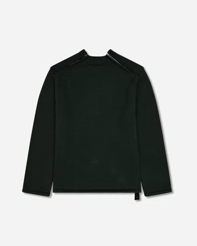Oamc Peacemaker Men S Shoulder Zip Knit Sweater Dark In Black