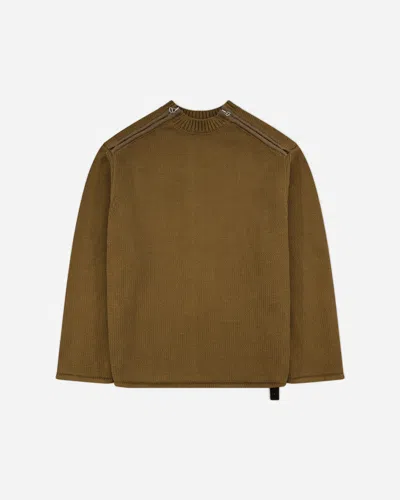 Oamc Peacemaker Men S Shoulder Zip Knit Sweater In Green