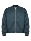 Oamc Peacemaker Green Nylon Minimal Bomber Jacket In Blue