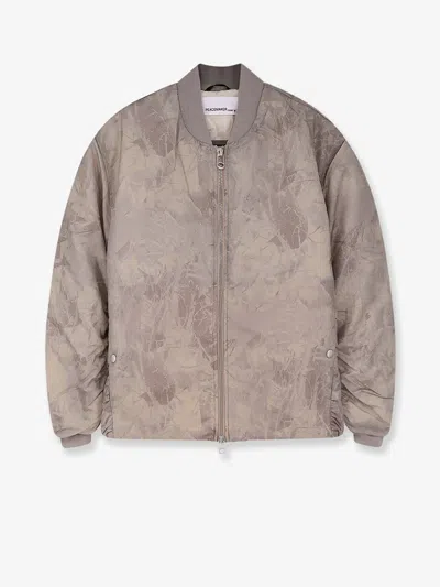 Oamc Peacemaker Minimal Printed Fabric Bomber In Gray
