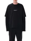 Oamc Double-layer T-shirt In Black