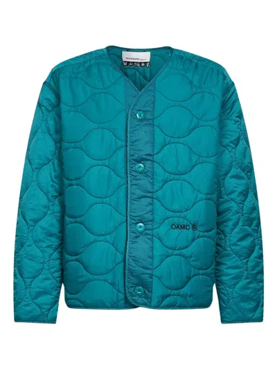 Oamc Peacemaker Quilted Puffer Jacket In Green