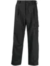Oamc Pleat-detail Mid-rise Cropped Trousers In Grey